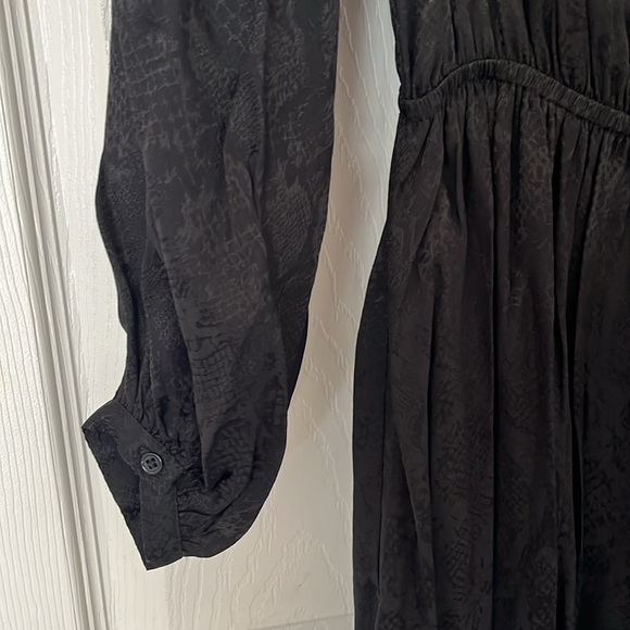 NWT $455 The Kooples LONG BLACK SNAKESKIN JACQUARD DRESS size 3 - Picture 14 of 17